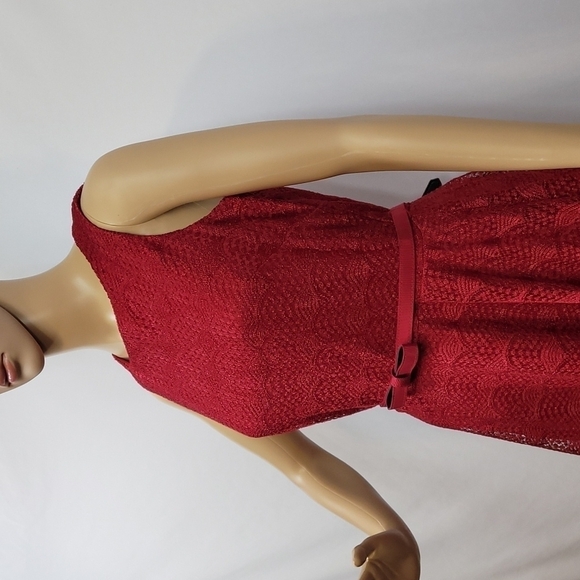 DANNY Nicole Fit and Flare Red Lace Dress - Picture 4 of 17